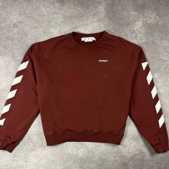 Off-White Other - [232] Off White Diagonal Helvetica Over Crewneck Sweatshirt XXL Size